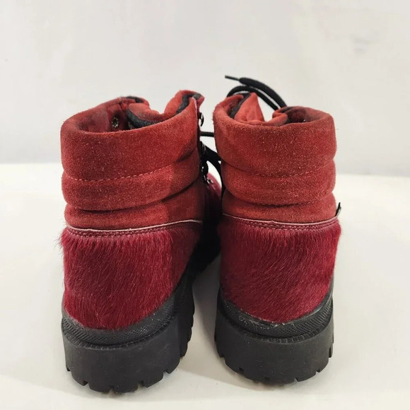 Oscar Sport Fur Boots Red Size EU 39 (US 8) Winter Outdoor Made in Italy - Picture 8 of 16